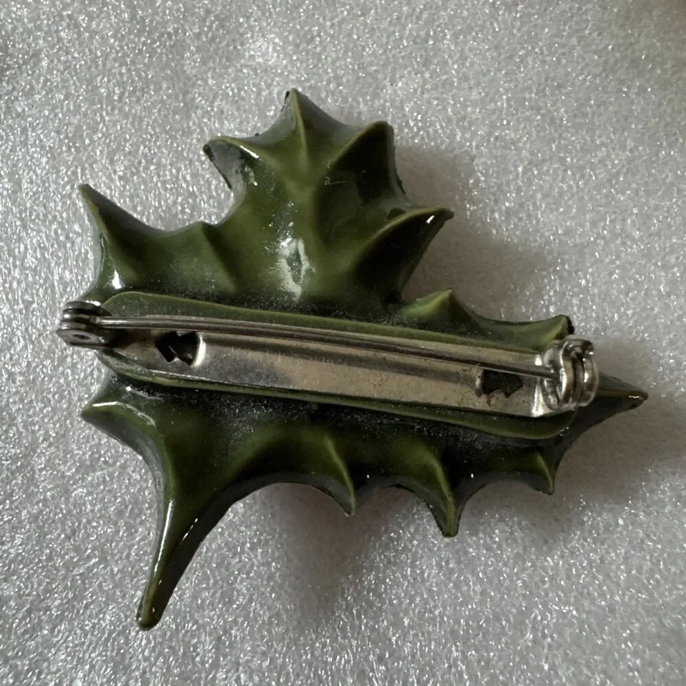 Vintage Holly Berry Brooch Pin